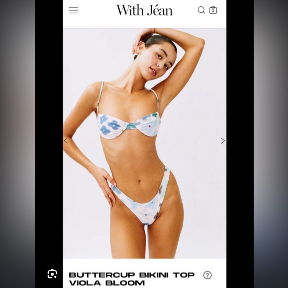 With Jean Buttercup Bikini Top/Bottom in Viola Bloom